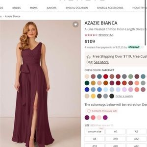 Azazie Cabernet bridesmaid dress
